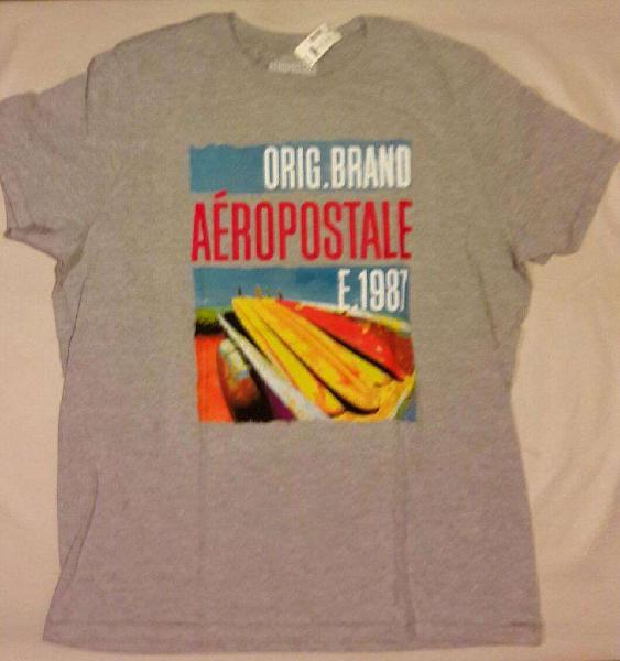 REMERA GRIS AEROPOSTALE TALLE XXL CON ETIQUETAS