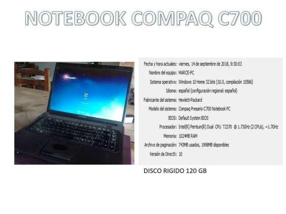 Vendo notebook compaq c700 en Vicente López