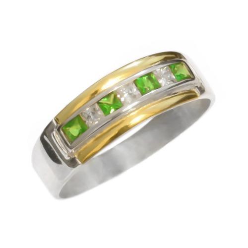 Anillo Cintillo Plata 925 Oro 18k Piedras Cubics Mediosinfin