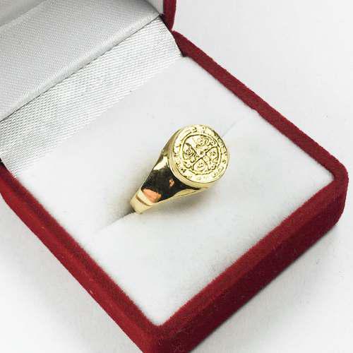 Anillo Sello San Benito Oro 18k 3 Grs Mujer Hombre