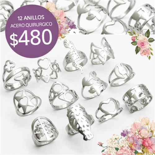 Anillos De Acero Quirúrgico Exclusivos Lote 12 Oportunidad!