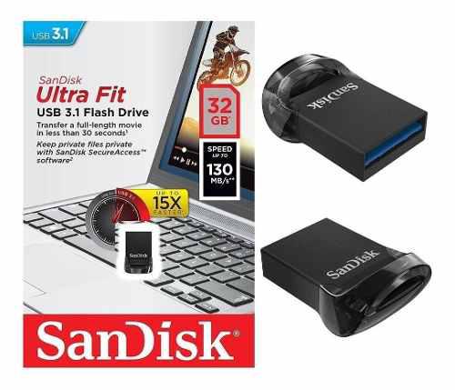 Pendrive Sandisk Ultra Fit Cz430 Usb 3.1 32gb Compacto Envio