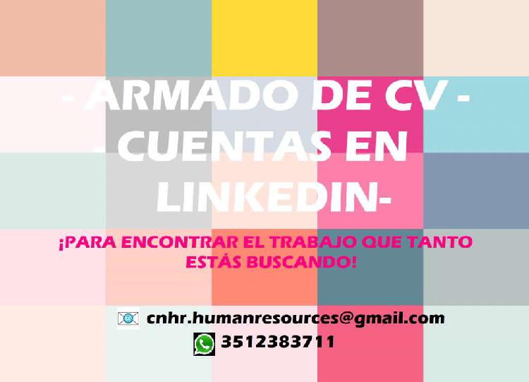 ARMADO DE CV Y CUENTAS EN LINKEDIN - ENCONTRA TU TRABAJO