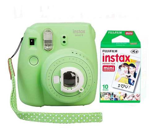 Camara Fuji Instax Mini 9 Verde Selfie 10 Fotos