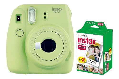 Combo Fuji Instax Mini 9 Verde Tipo Polaroid 20 Fotos