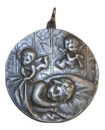 Cunero Medalla De Bautismo Ángel De La Guarda Virgen Niña