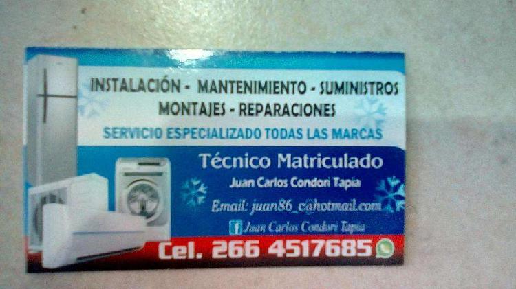 TECNICO EN REFRIGERACION Y AIRE ACONDICIONADO CEL.