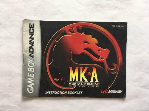Manual Original De Juego Game Boy Advance Mortal Kombat