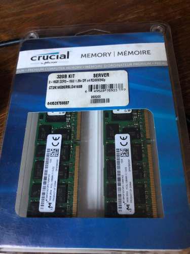 Memoria 32gb (2x16)server Ct2k16g3ersld4160b Crucial Abierta