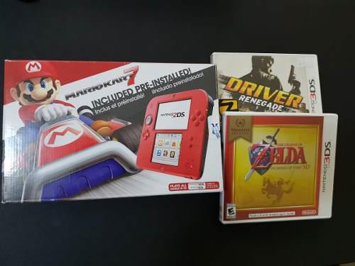 Nintendo 2ds En Caja Con Juegos + Memoria + Funda