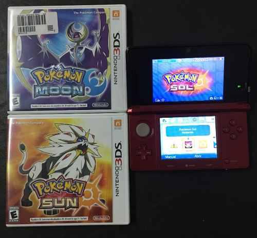 Nintendo 3ds Roja + Pokemon Moon-sun