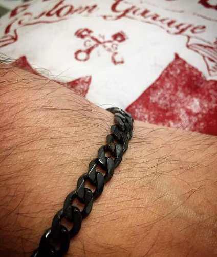 Pulsera Hombre Acero Quirúrgico Negro 316l