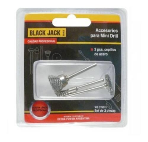 Accesorio Torno Mini Drill Cepillos Acero De X 3 Black Jack