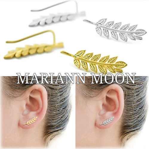 6 Ear Cuff Solitario Modelo Ramita De Laurel Mariann Moon