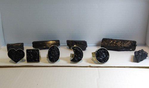 Anillos Ajustables De Alpaca Turmalina, Granate,