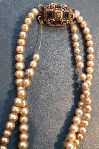 Antiguo Collar Perla Tipo Majorica A Enhebrar 40 Cm Abierto