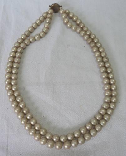 Antiguo Collar Retro Vintage Perlas Fantasia Broche Redondo
