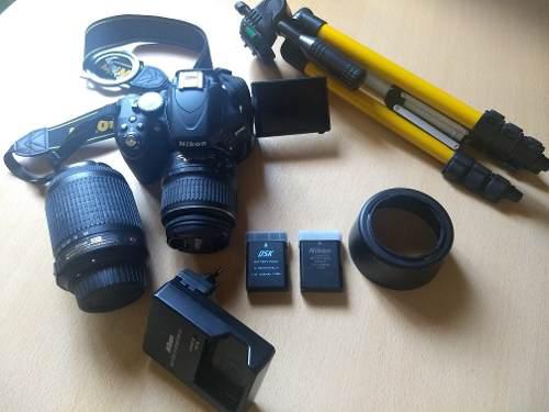 Camara Nikon Reflex D5100 + 2 Lentes Tripode Protec 2 Bateri