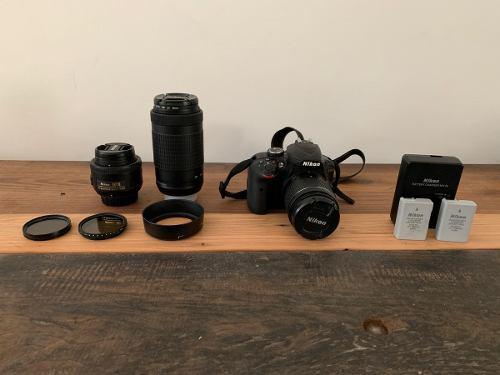 Camara Reflex Nikon D3400 + 3 Lentes