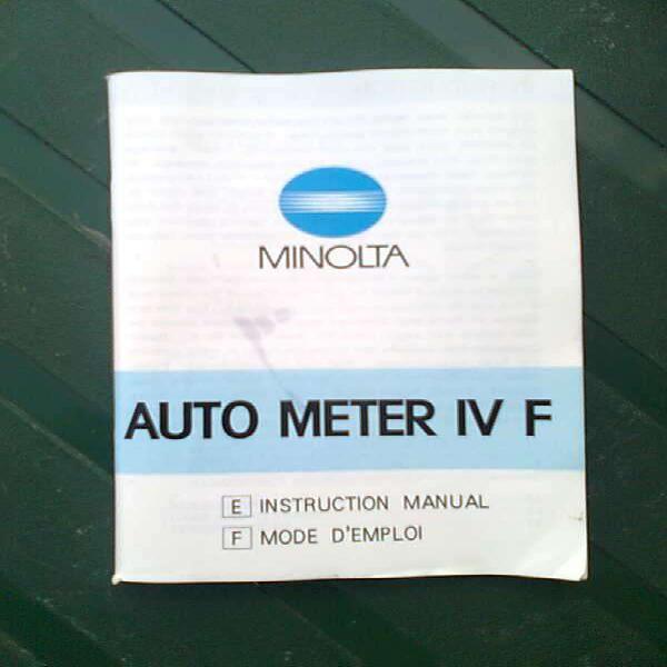 Vendo manual de fotòmetro minolta ?auto meter iv f? en La