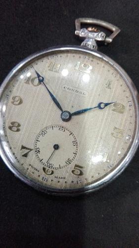 Antiguo Reloj De Bolsillo Condal Suizo Impecable!