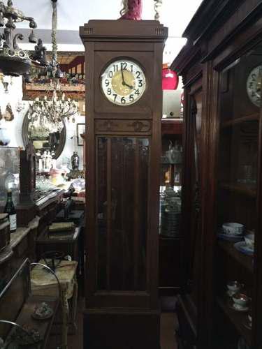 Antiguo Reloj De Pie Medio Carrillon Con Llave Original