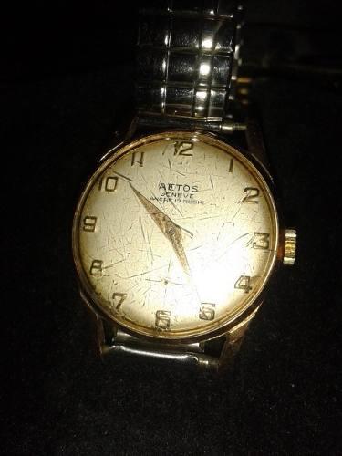 Antiguo Reloj Juniors Aetos Geneve Oro Plaque Swiss,vintage