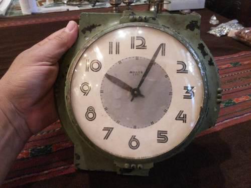 Antiguo Reloj Pared Miller 8 Dias A Restaurar Vintage Retro