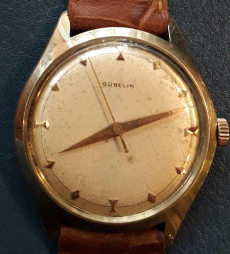 Antiguo Reloj Pulsera Hombre Gubelin Oro Macizo 14 K