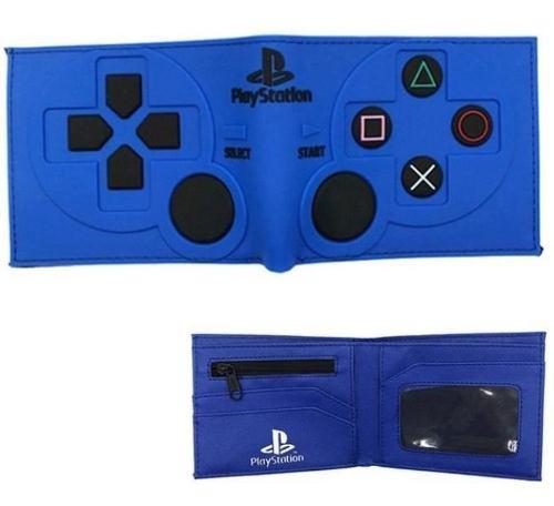 Billetera Bioworld Joystick Playstation 1 Azul Silicona!!