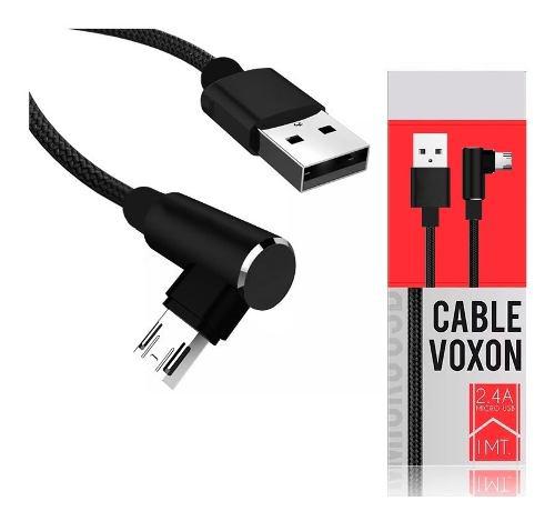 Cable Micro Usb Reforzado Premium Carga Rapida 2.4a Ficha L