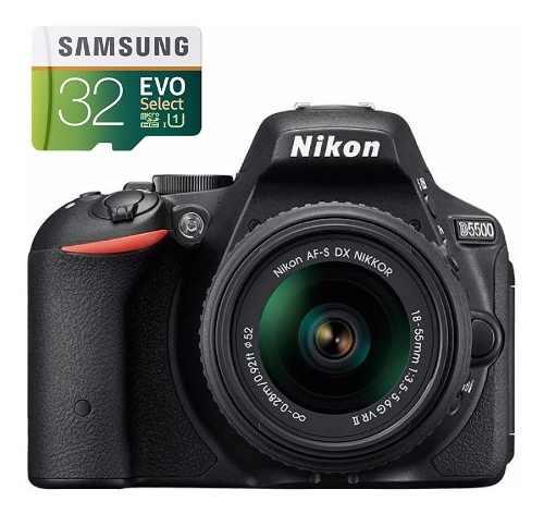 Camara Nikon D5500 Kit 18-55 24mp Wifi Touch Full Hd + 32gb