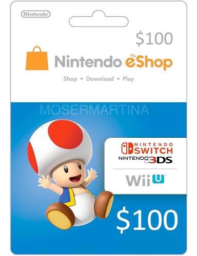 Codigos Tarjeta Nintendo Eshop U$100 Para Switch 3ds Wiiu