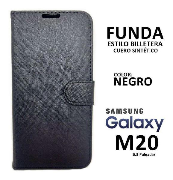 Funda Billetera Cuero Sintetico Samsung Galaxy M20 Rosario