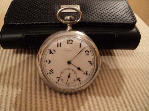 Longines Antiguo Reloj De Bolsillo Caja De Acero