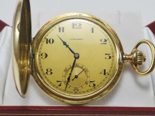 Reloj Hombre De Bolsillo Longines Oro 14k Macizo Antiguo