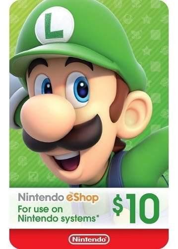 Tarjeta Electronica Nintendo 10 Usd Gift Card Switch Wii 3ds