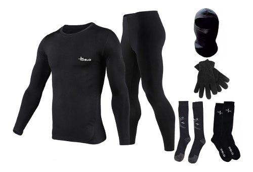 Conjunto Termico Moto Remera+calza +balaclava+medias+guante