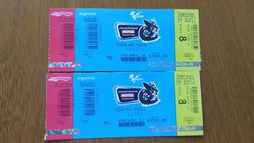 Dos Entradas Motogp 2017 Tribuna Marc Marquez 3360 C/u