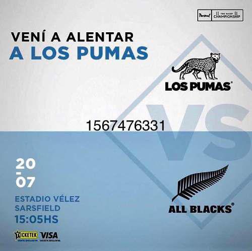 Entradas Pumas-all Blacks 20/7 Baja Norte