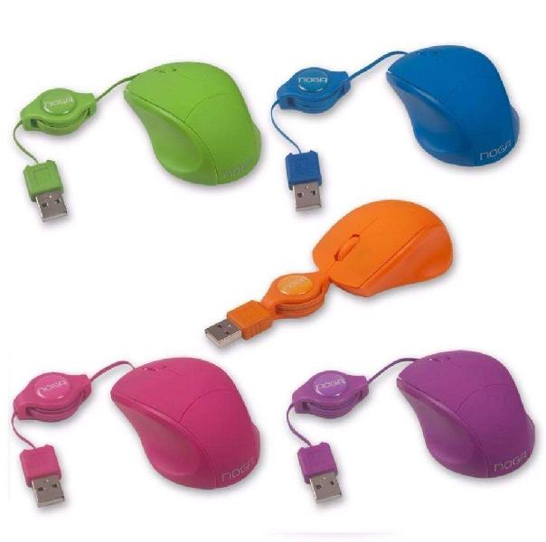 Mouse Mini USB Retractil Noganet Ngm-418 Colores - La Plata