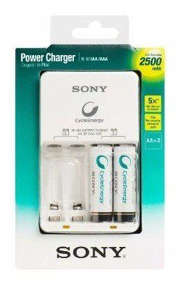 Cargador Sony + 2 Baterias Aa 2500mha Recargable