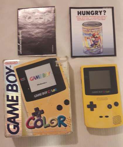 Game Boy Color Amarilla Con Caja Y Manuales!!!!