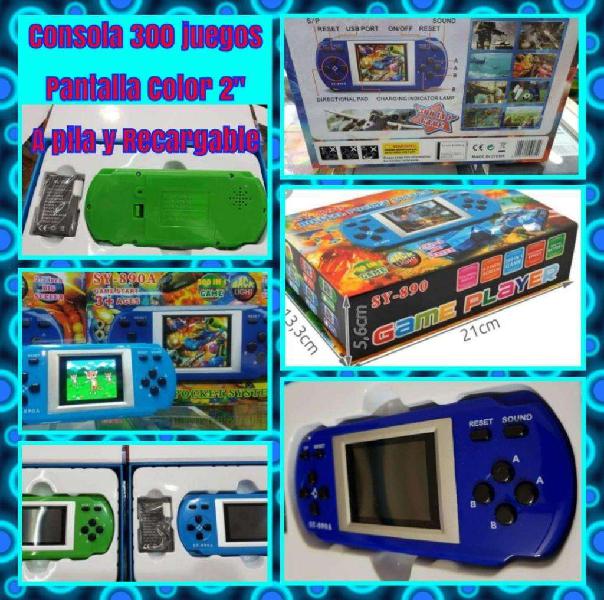 Consola Portátil Azul 300 Video Juegos