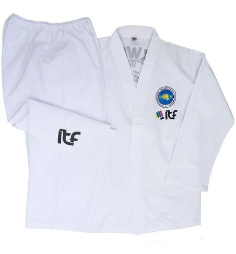 Dobok Taekwondo Traje Itf Logo Nuevo Uniforme -talle 5 / 6