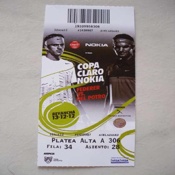 Entrada para el partido de federer vs del potro el