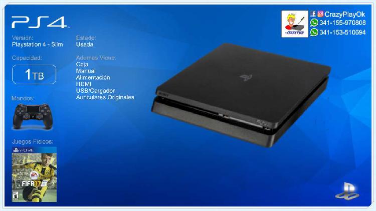 Playstation 4 Slim 1 Tb 1 Joystick 1 Juego