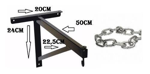 Soporte De Hierro Para Bolsa De Boxeo De Pared + Cadenas