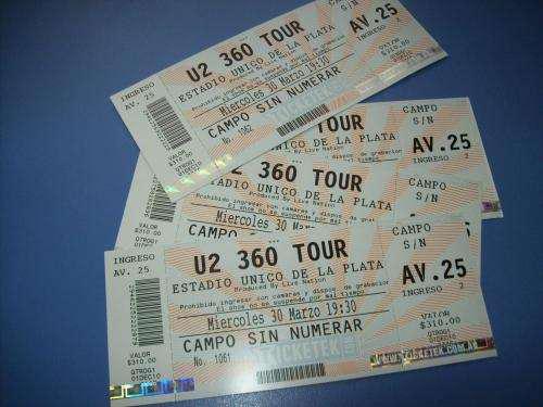 U2 entradas campo 500 pesos en Buenos Aires