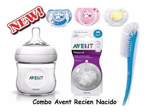 Mamadera Avent Natural 125ml +cepillo +tetinasx2+chupete